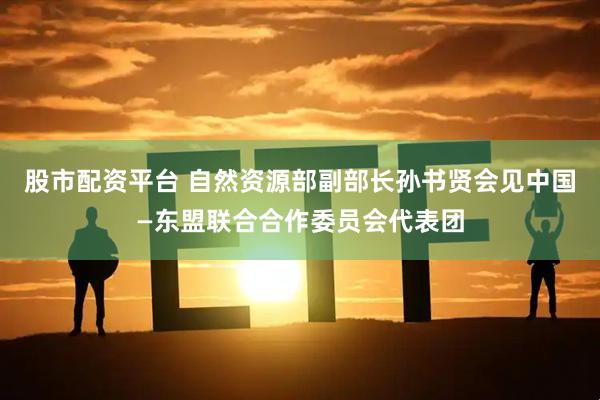 股市配资平台 自然资源部副部长孙书贤会见中国—东盟联合合作委员会代表团